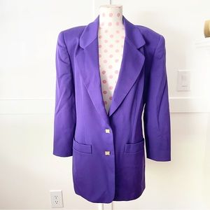 Dana Buchman Wool Blazer Vintage Purple Gold Size 8 Women’s